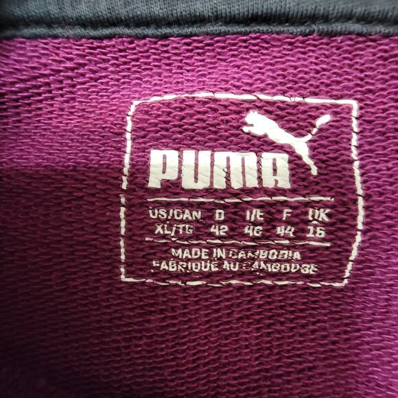 Puma Magenta Cowl Neck Hoodie Fleece Pullover Soft Cotton Blend Women’s XL - Picture 7 of 7